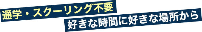 通学・スクーリング不要 好きな時間に好きな場所から